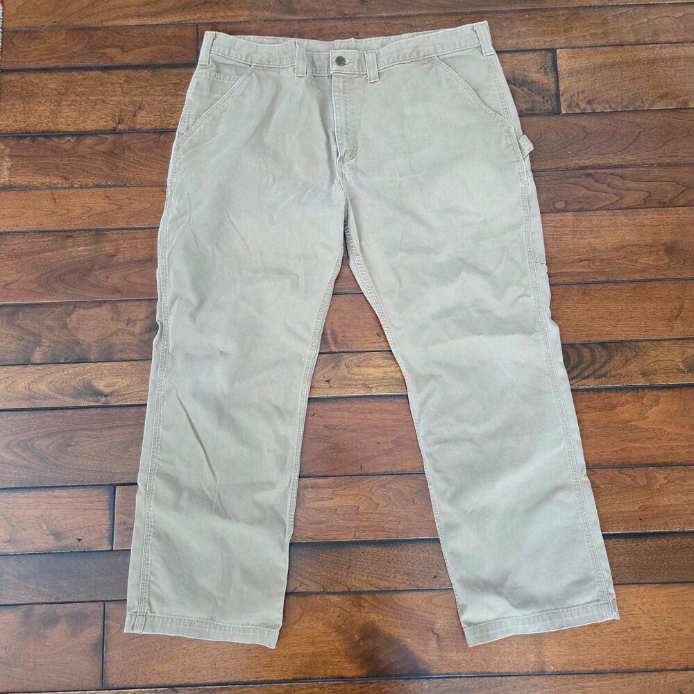 Carhartt Carpenters Work Pants Relaxed Fit Size Men's 40x30 Khaki B324 DKH
